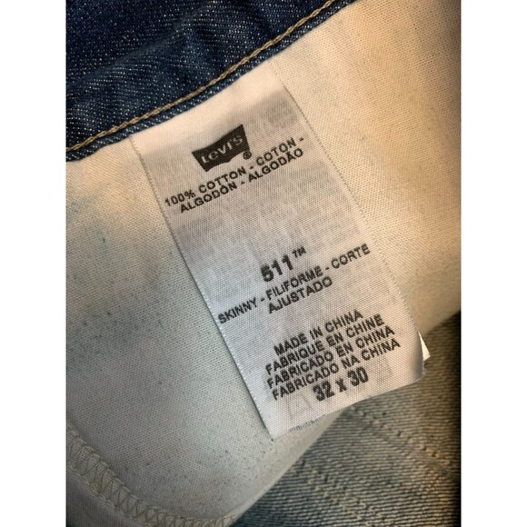 Levis 511 Jeans Mens 32x30 Slim Fit Straight Leg Tab Waist Buckle Utility Jeans - Picture 7 of 8